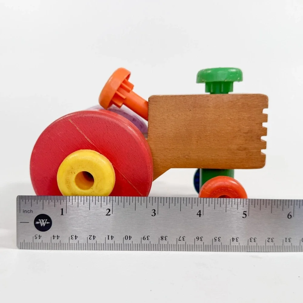 Vintage 1971 Mattel Wooden Toy Car‎ Toddler Push Pull Vehicle Taiwan
